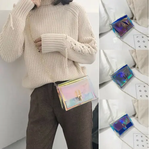 Сумка Пляжная через плечо сумки прозрачная Лазерная женская мода|Сумки для