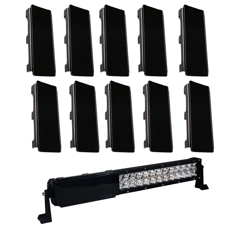 10pcs 8inch Black 6 дюймов 8 дюймов черный светодиодный светильник, панель покрывает прямой изогнутый светодиодный светильник, комплект для 4x4 4WD SUV ATV UTV внедорожных автомобилей JEEP Trucks - Цвет: 10pcs 8inch Black