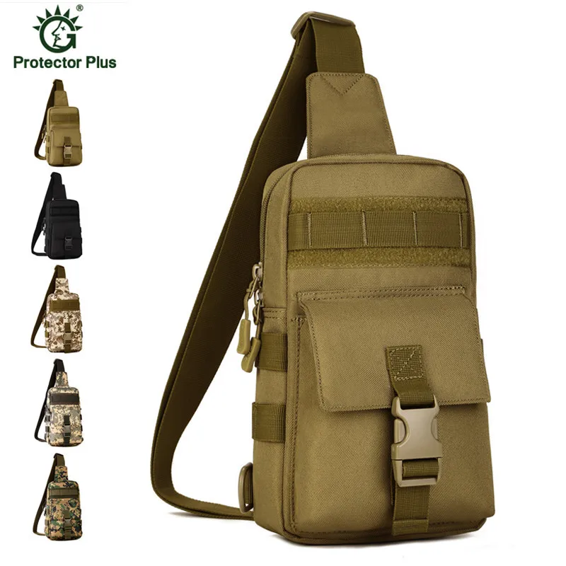 Casual men's chest pack military canvas bags multifunctional small male messenger bags shoulder bags
