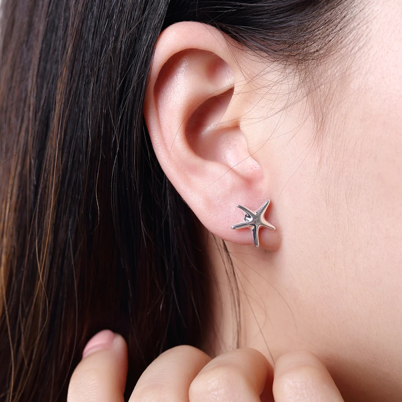

Garilina Starfish earrings foreign trade star silver color simple earrings E2193