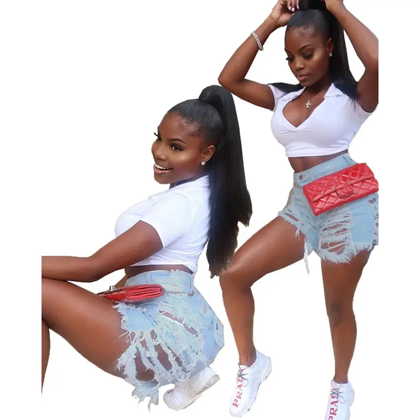 Wjustforu Sexy Ripped Denim Shorts Women Summer Fashion Hole Jeans Short Pants Female Hollow Out Club Denim Shorts Vestidos