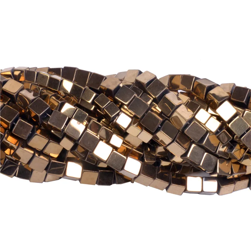 Бисер из гематита квадратной формы для изготовления ювелирных изделий браслетов