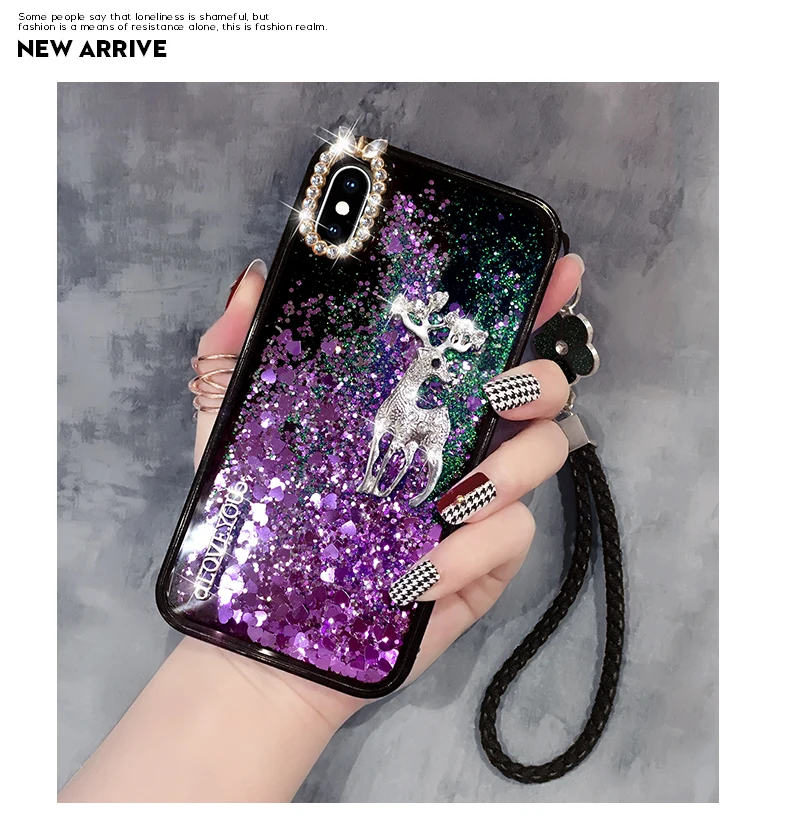 Чехол для Xiaomi Redmi 4 4X 6 6A 5 5A 5Plus note4X 5Pro Christmas love stars liquid quicksand elk solf Задняя накладка