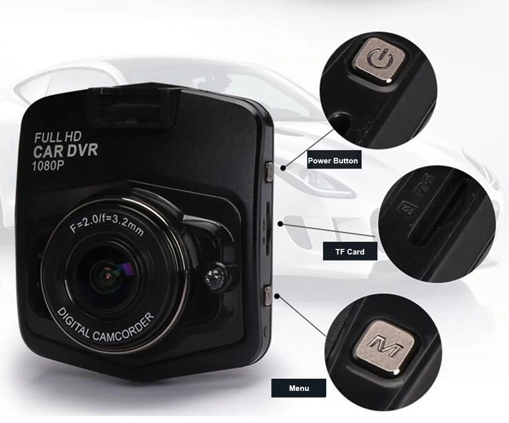 Мини автомобильная Dvr камера 2 4 дюйма Full HD 1080p рекордер Dashcam цифровой видео