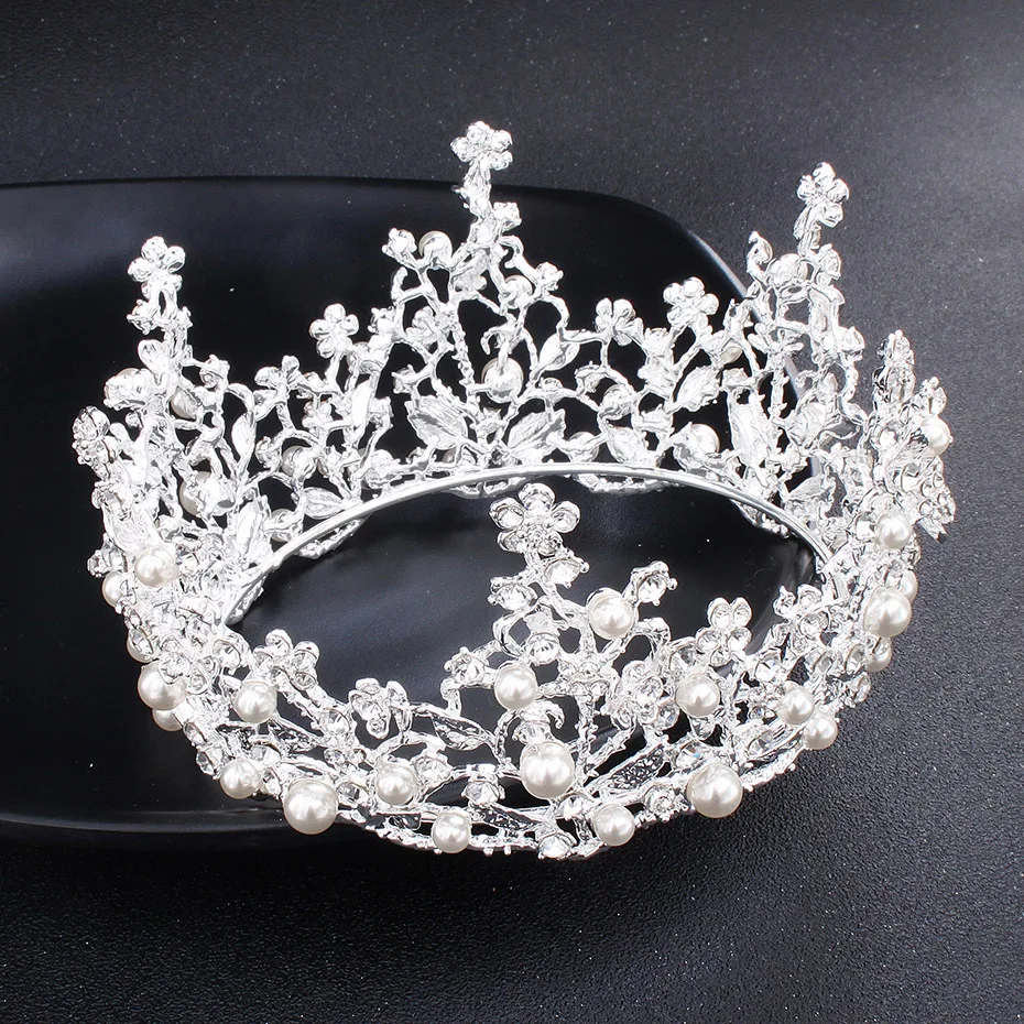 The new round full circle and Zirconia crown bride Baroque sliver/golden silver ornaments HX2229 | Украшения и аксессуары