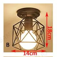 Винтажная Потолочная люстра Lustre Luminaria Светодиодная потолочная лампа Лофт железная клетка светильники Abajur Домашнее освещение Plafonnier для гостиной - Цвет корпуса: B Style