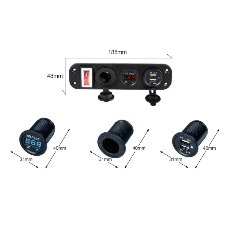 Автомобильный Зарядное устройство с двумя портами USB адаптер 12 в гнездо для