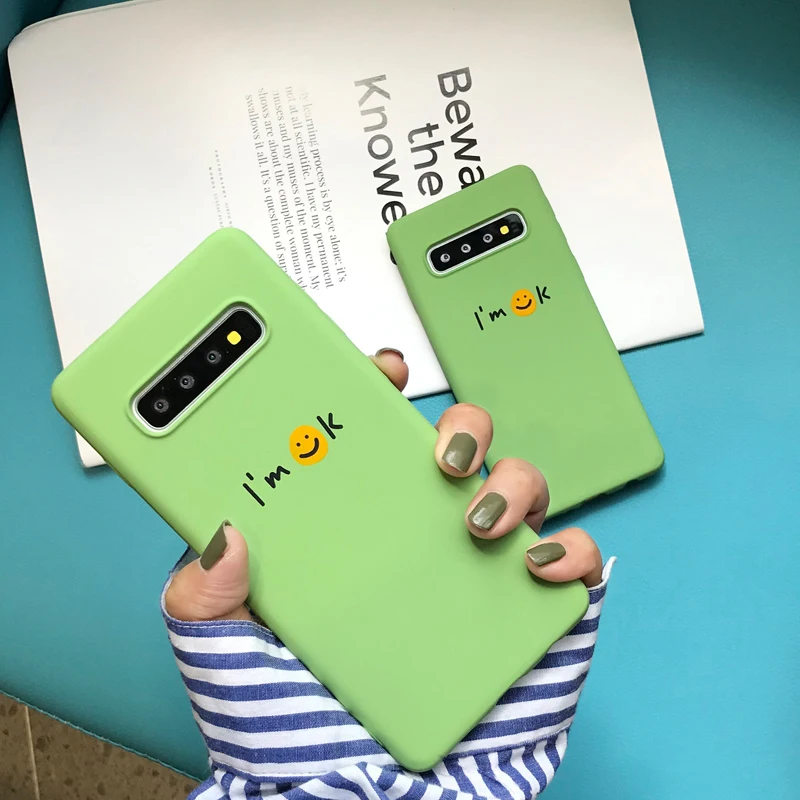 Чехол YHBBCASES Cartoon Soft TPU для Samsung S8 S9 S10 Plus с принтом милой смеющейся мордочки, подходит для Note 8 9.