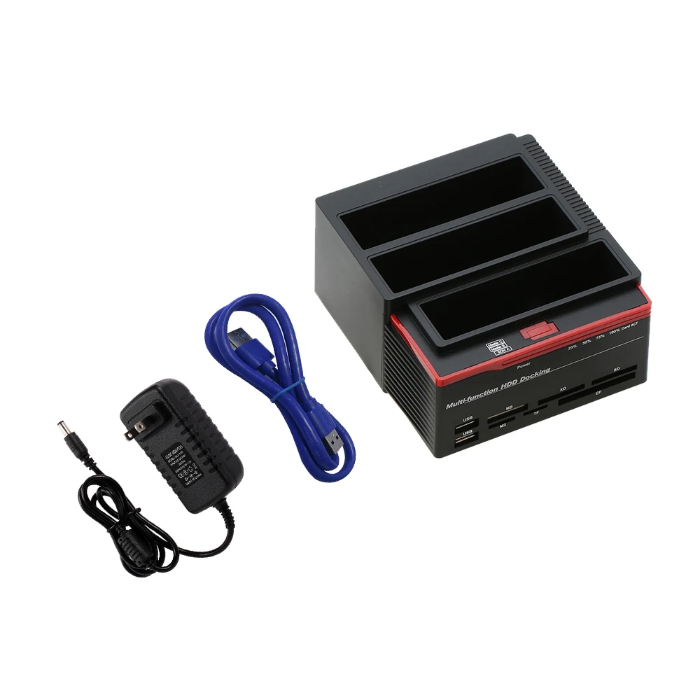 Многофункциональный 2," /3,5" USB 3,0-2 порта SATA 1 порт IDE Внешний жесткий диск Док-станция кардридер USB3.0 концентратор с OTB/OTC автономный клон/Дубликатор EU Plug 6 ТБ