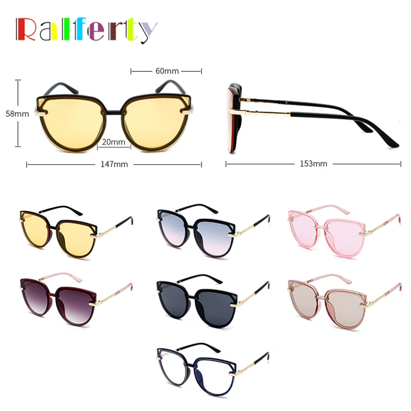 Ralferty 2019 Солнцезащитные очки женские кошачий глаз высококачественные