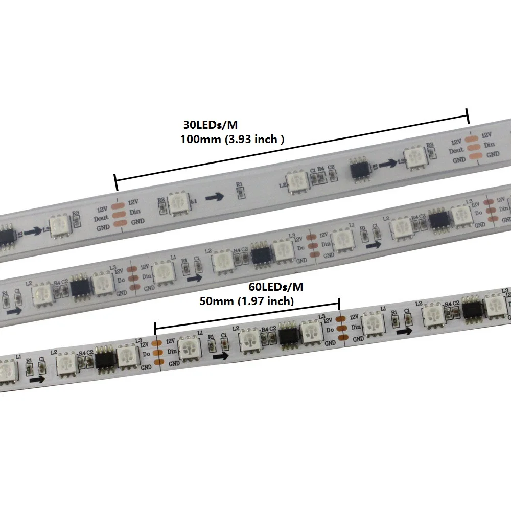 Пиксельная Светодиодная лента MJJC водонепроницаемая WS2811 5M SMD 5050 полоса +