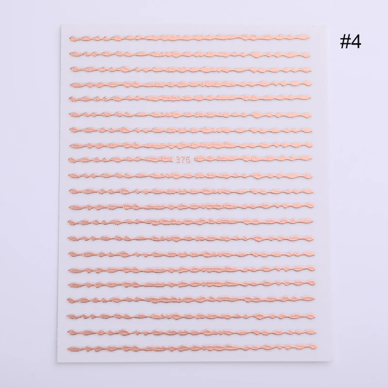 19(10-7.9cm) 1 лист Золотой Серебряный 3D стикер для ногтей Striping Ленточные линии металлические многоразмерные полосы клей для накладных ногтей переводная наклейка маникюрный Декор - Цвет: 19(10-7.9cm)
