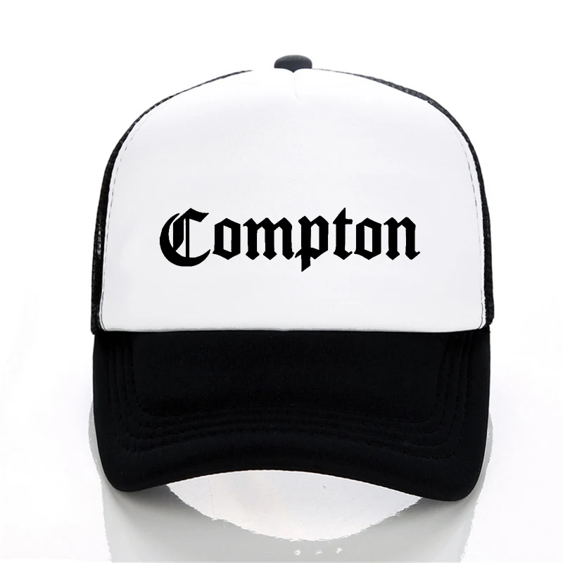 Бейсболка Compton с принтом для мужчин и женщин модная Регулируемая сетчатая Кепка