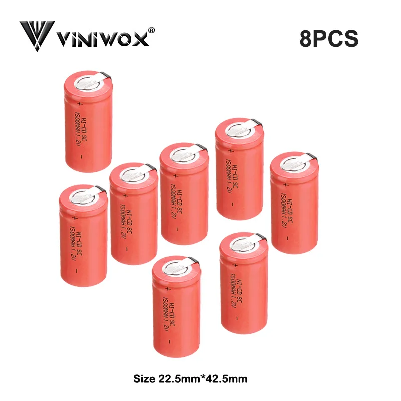 SC 1 2 V 1500mAh Ni CD Subc аккумуляторные батареи сделанные до 9 6 12V 14 4 18V 24V NICD электрические