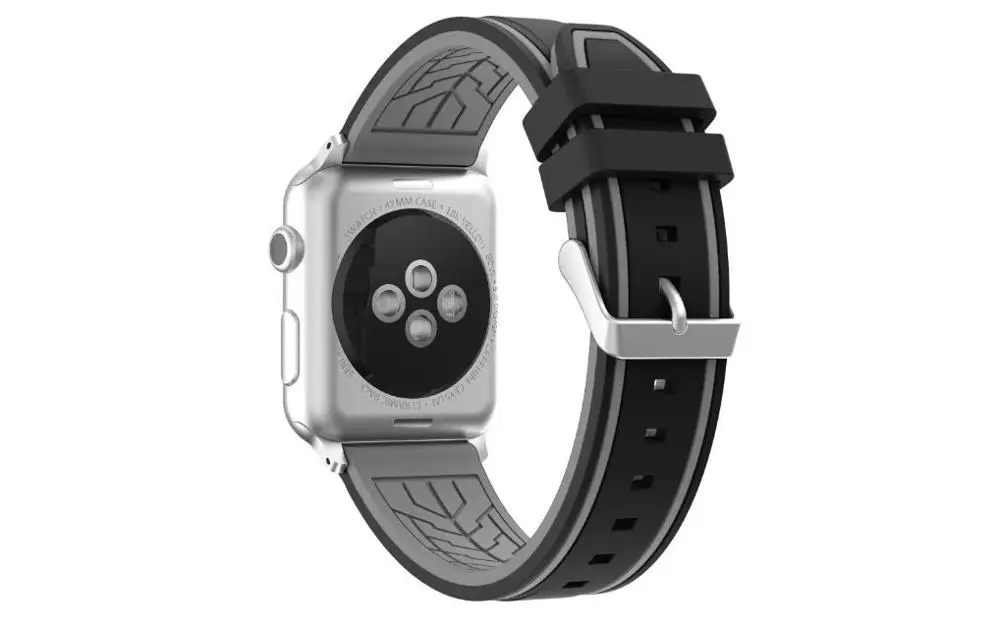 Двойной силиконовый ремешок для часов Apple Watch спортивный 3/2/1 42 мм и 38 Сменный