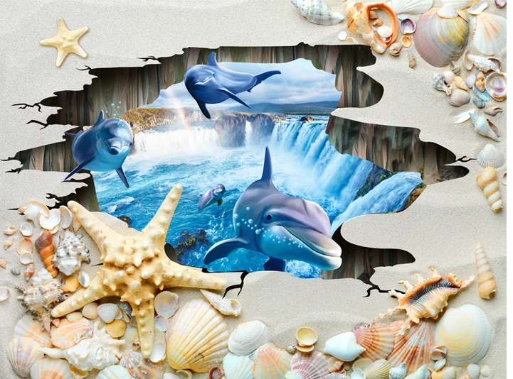 Printing Photo Curtains beach shell For Living Room Modern Hotel Bedroom 3D Curtain Blackout Drapes Home Decor | Дом и сад