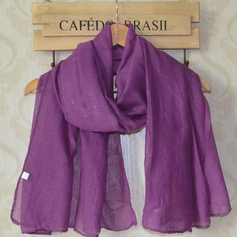 Winter fashion viscose scarf glitter shawl flash plain Plain hijab headwear Muslim shawls and wraps |
