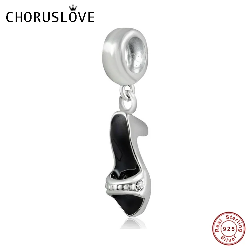 Choruslove эмаль обувь на высоком каблуке Очаровательная подвеска с CZ камень бисер