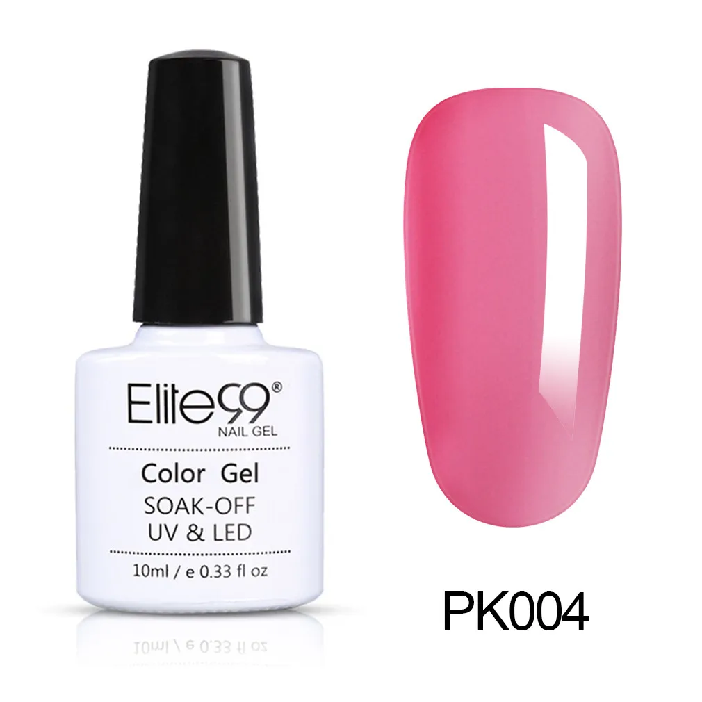 PK004 Elite99 10 мл Розовый Цвет гель лак для ногтей чистые цвета замочить Светодиодный УФ гель лак для ногтей, маникюр маникюрный лак украшение для ногтей - Цвет: PK004