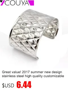 Fashion 316L Stainless Steel Cuff Bracelets and Bangles Silver Color Shiny Femininas Wide Big Bangles Hot Sale Bijoux For Women
