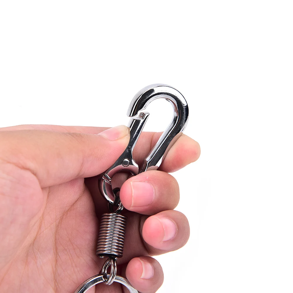 

Stainless steel Buckle carabiner keychain Waist Belt Clip anti-lost buckle hanging retractable keyring outdoor tools