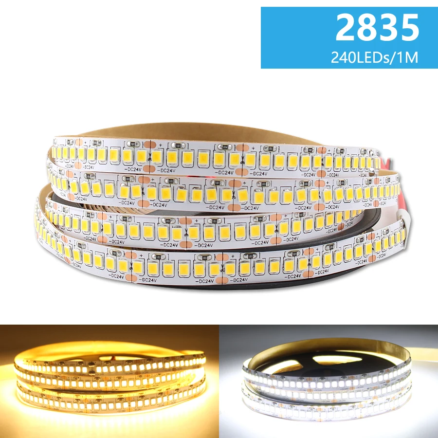 

DC 24 V LED Tape Strip Light Warm White SMD 2835 LED Strip Light DC 24V 5M 120Led/m 240Led/m 2835 Rope Ledstrip Home Decoration