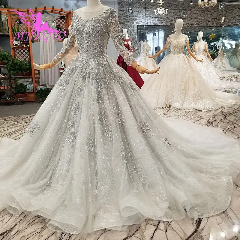 AIJINGYU кружевное платье с рукавами-крылышками для помолвки свадебное из Китая