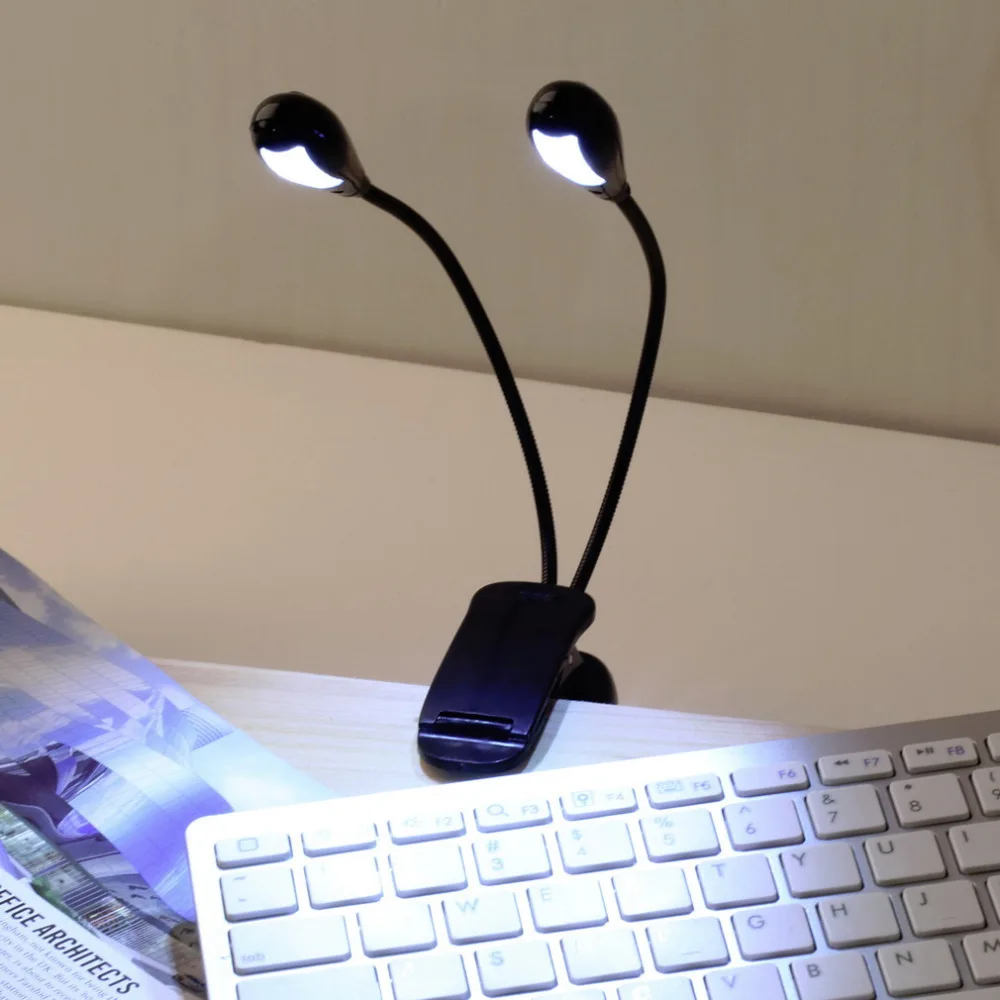 Настольный светильник с зажимом настольная лампа s USB 2 двойные гибкие ручки 4