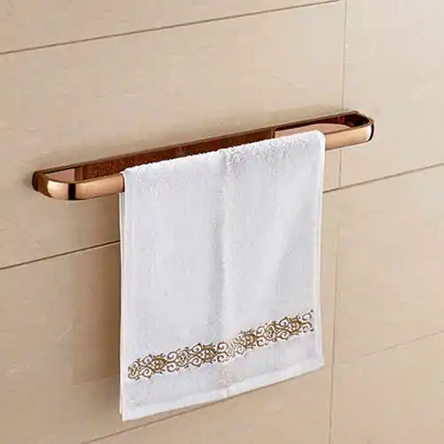 Rose gold Настенный Ванная комната держатели для полотенца Полотенца баров одной Полотенца стойки Аксессуары для ванной комнаты 4-стиль для выбора HY-2210K - Цвет: Rose gold