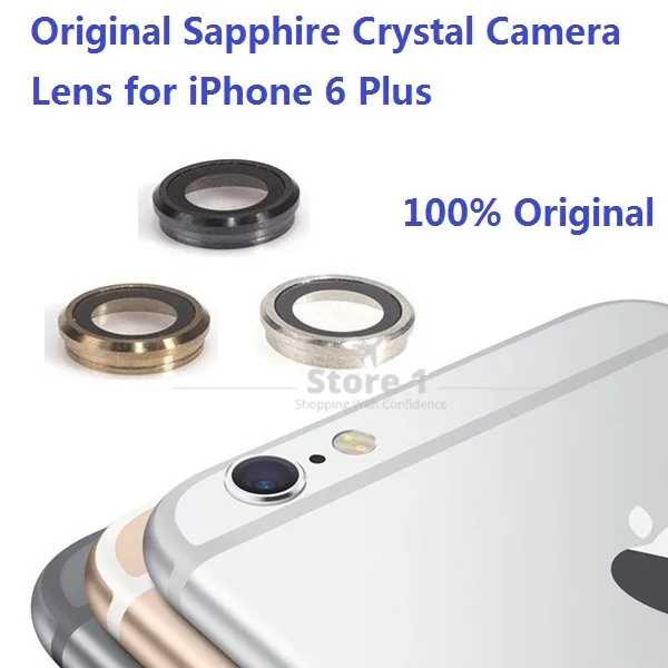 

100% Original for Apple iPhone 6 Plus Camera Lens; Sapphire Crystal Back Camera Glass Lens with Frame for iPhone 6 Plus 5.5 inch