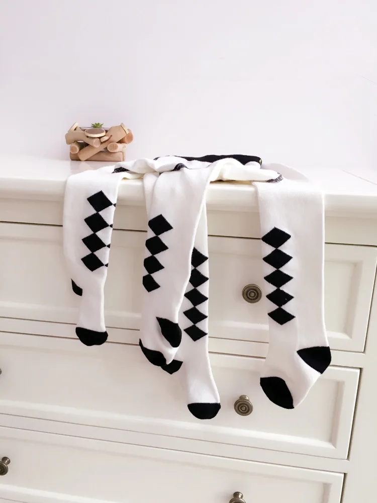 Детские колготки в клетку для малышей новорожденных мальчиков и девочек штаны