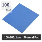 Теплопроводящая композитная прокладка, размером 100на100на1мм, синего цвета, для охлаждения чипа GPU, VGA, 100шт.