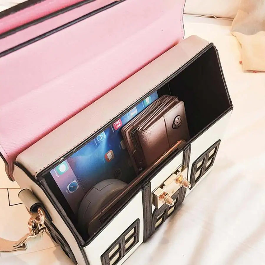 Харадзюку мультфильм 3D дом дизайнерские Сумки из искусственной кожи женская