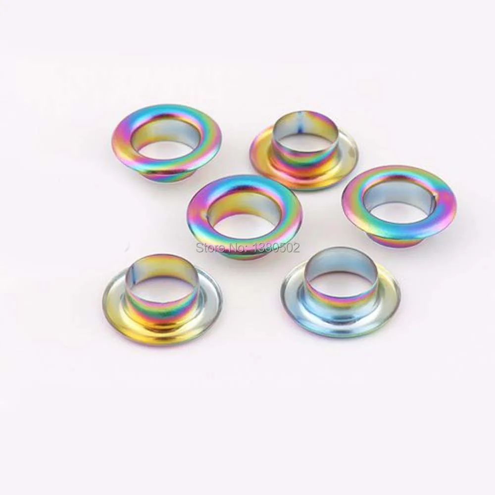

30pcs/lot Rainbow Color Top Quality 17mm Outer Metal Grommet eyelets with Washer for garment belt Diy Accessories