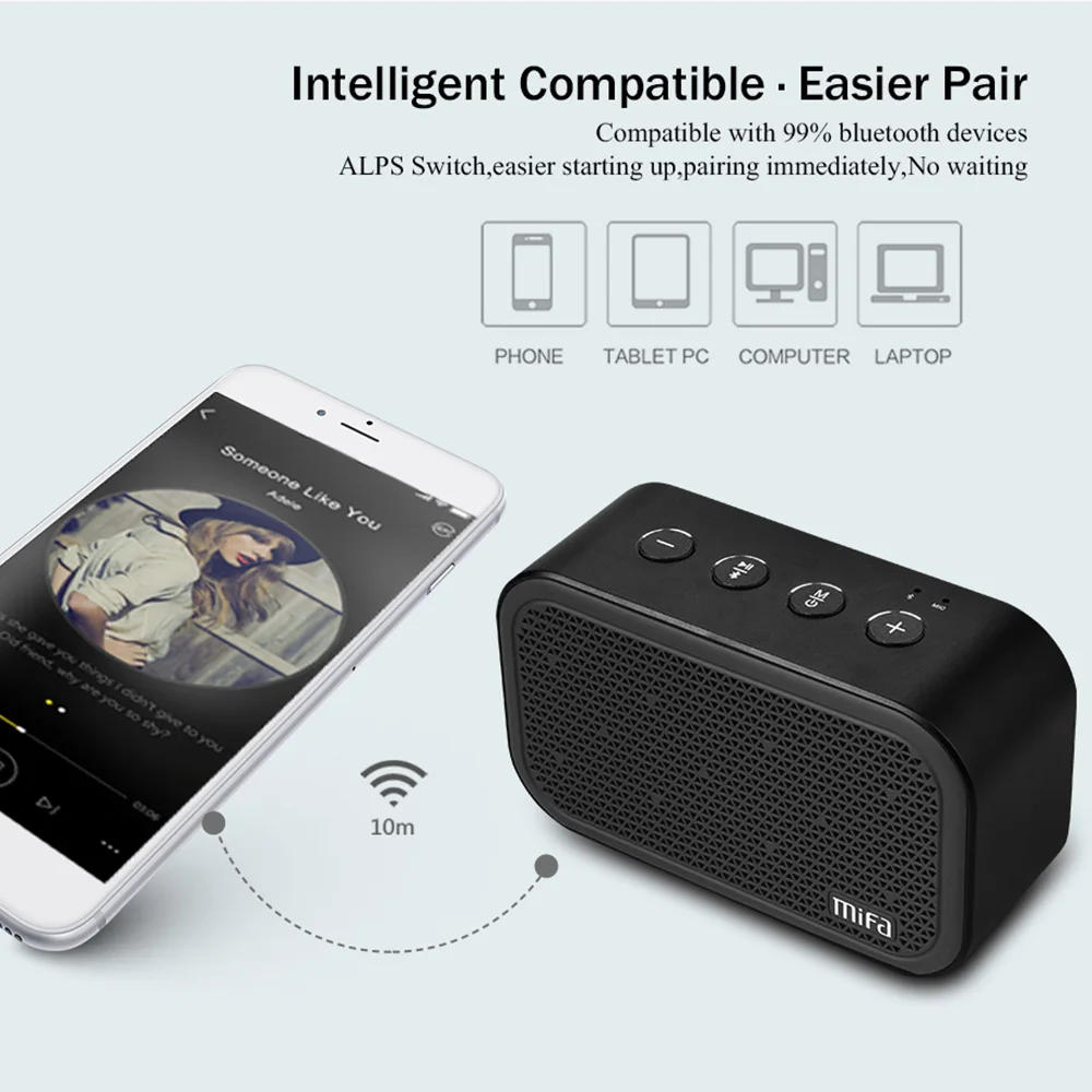 MIFA M1 портативный Bluetooth динамик с стерео музыкальной системой на открытом воздухе