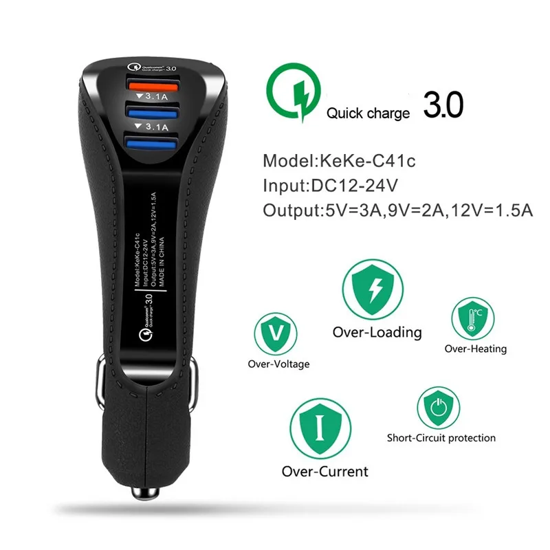 Автомобильное зарядное устройство QC 3 0 с USB-портом | Мобильные телефоны и