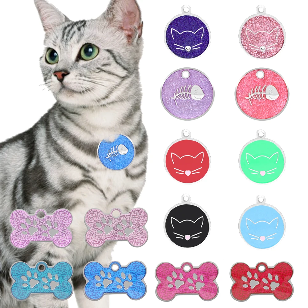 Идентификационная бирка для кошек Pawfect, персонализированная Милая Подвеска для домашнего питомца из нержавеющей стали, с гравировкой имени, идентификационная бирка для кошек, аксессуары для ошейника, 2 стиля