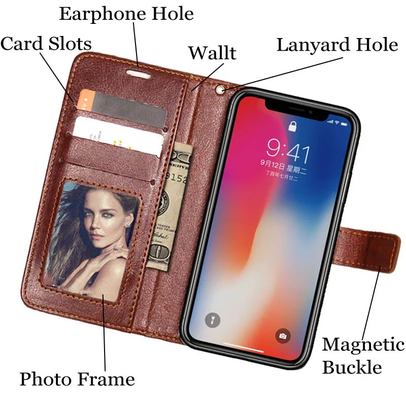 Кожаный чехол для телефона Apple iphone XS X MAX XR 5 5S SE 6 6S 7 Plus 8 Plus funda, задняя крышка, чехол-книжка с откидной крышкой