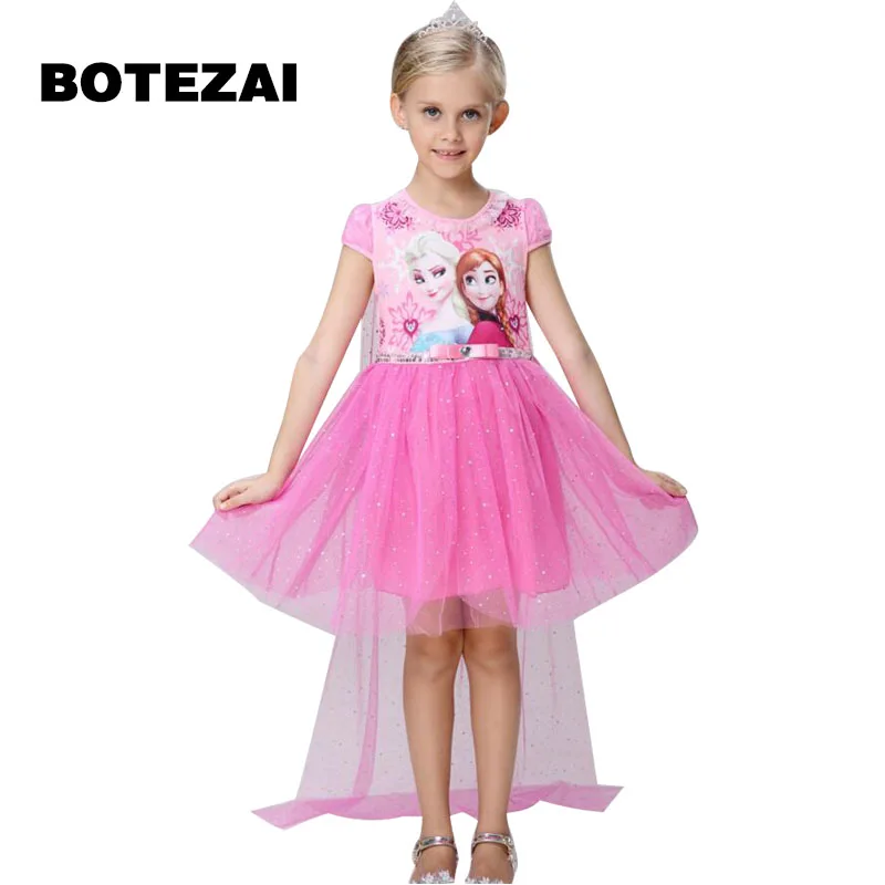 Новые платья с героями мультфильмов для девочек детские летние принцессы