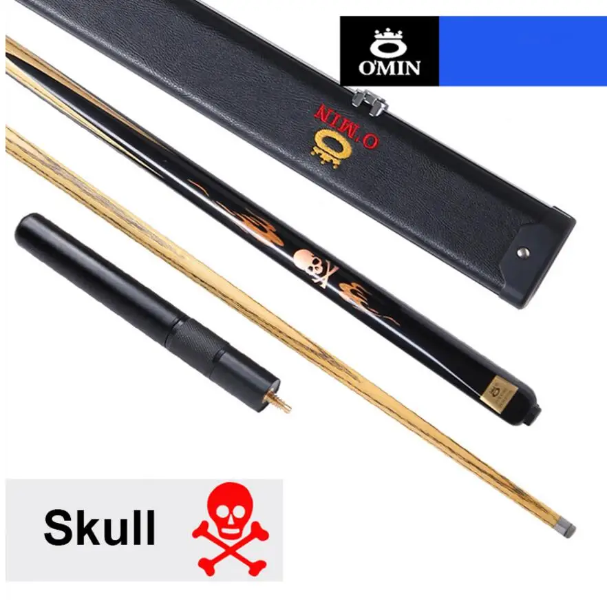 OMIN Skull Бильярд 3/4 Snooker Cue 10 мм наконечник с Чехол Набор пепепельного дерева высокое