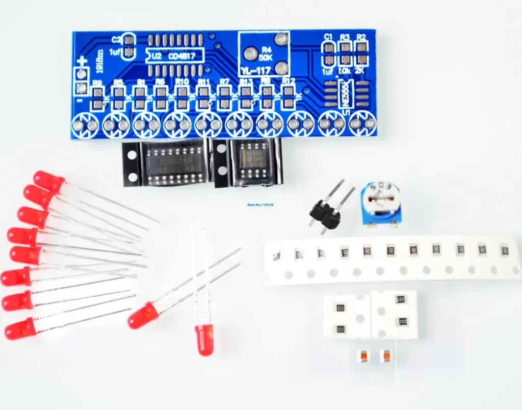 NE555 + CD4017 светильник вода течет светодиодный модуль DIY Kit | Электронные компоненты - Фото №1