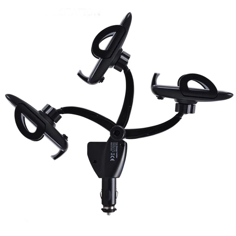 Универсальный автомобильный держатель для телефона прикуриватель 2 usb зарядное