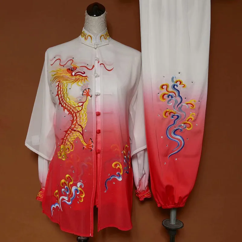 Wushu taichi одежда тайцзи changquan Униформа боевых искусств соревнование вышитая kungfu
