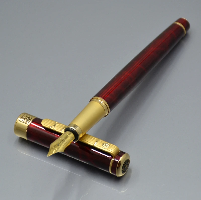 Picasso 902 classic Agate red golden clip brand Fountain pen with school office supplies writing smooth Luxury ink pens gift box |