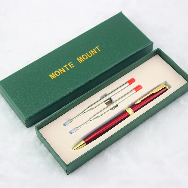 

Business Office metal Ballpoint Pens ink blue Refill Neutral Pens for Student School Office Supplies Stationery gift box