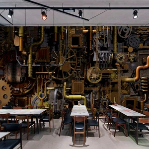 Настенная роспись на заказ 3D в стиле ретро индастриал с изображением кофейни, бара, ресторана, фона, настенная живопись для спальни, гостиной, роспись обоев