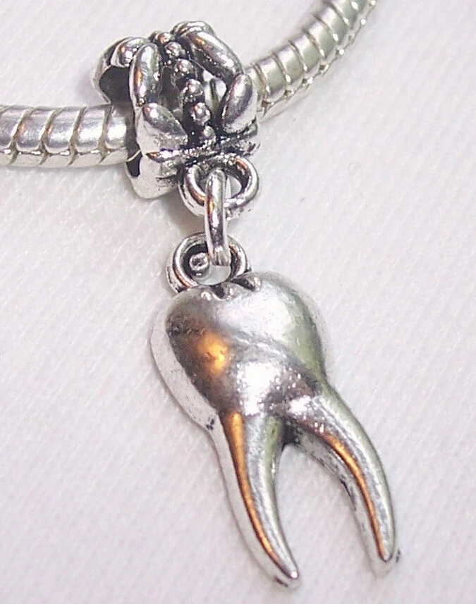 Хит 20 шт./лот старинное серебро зубной зуб подвеска для браслета и ожерелья