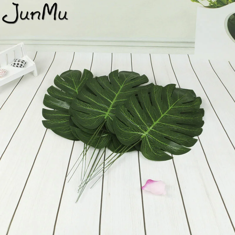 5 шт./лот большой Monstera Deliciosa зеленые листья Искусственный лист шелковые цветочные
