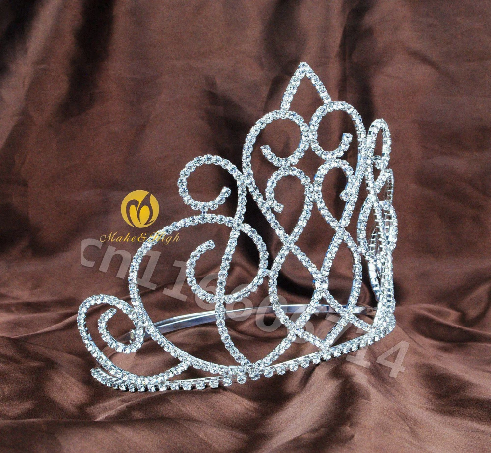 Ручная работа Королевская корона модные женские круглые короны тиары свадебные