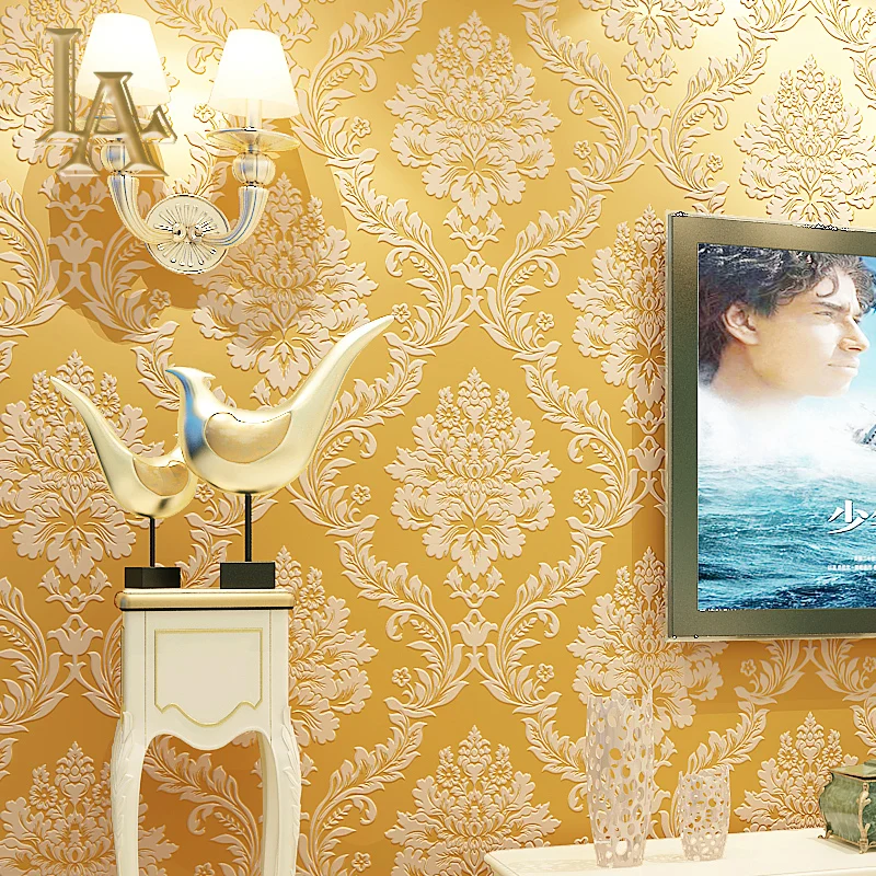 Papel де parede 3D винтажные европейские Дамасские обои для стен 3 d Роскошные рельефные